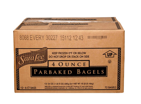 Sara Lee Par Baked Everything Topped Bagel, 4 Ounce -- 72 per case.