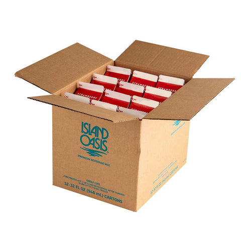 Island Oasis Strawberry Beverage Mix, 32 Fluid Ounce -- 12 per case.