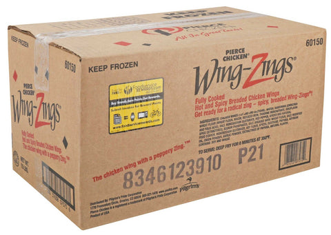 Wing-Zings Fully Cooked Hot and Spicy Breaded Chicken Wings, 7.5 Pound -- 2 per case