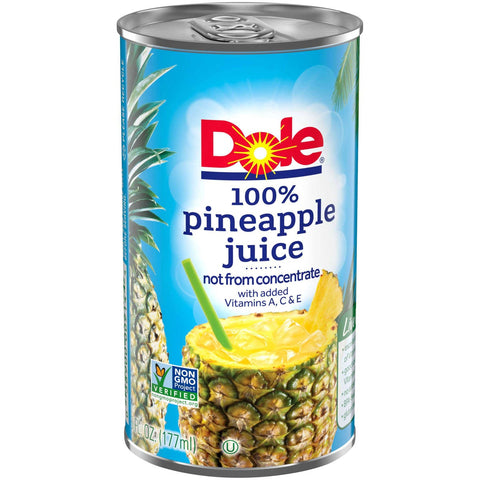 Dole Pineapple Juice, 6 Ounce -- 48 per case.