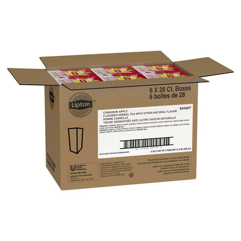 Lipton Cinnamon Apple Enveloped Hot Tea Bags, 28 count -- 6 per case