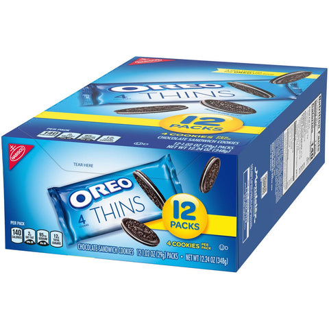 Oreo Thins Sandwich Cookies, 1.02 Ounce -- 48 per case.