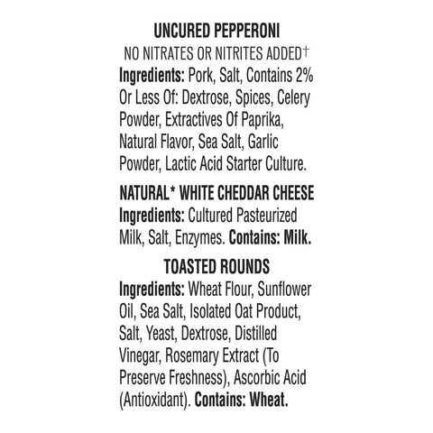 Hillshire Snacking All Natural Uncured Pepperoni with Natural White Cheddar Cheese, 2.76 Ounce -- 12 per case.