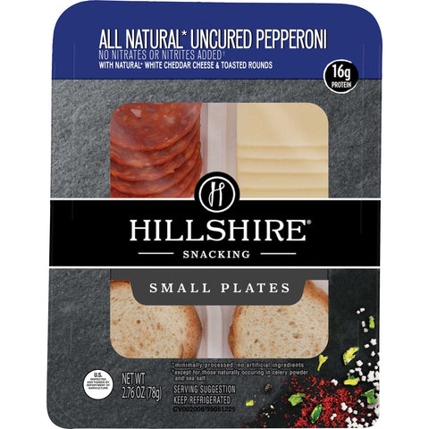 Hillshire Snacking All Natural Uncured Pepperoni with Natural White Cheddar Cheese, 2.76 Ounce -- 12 per case.
