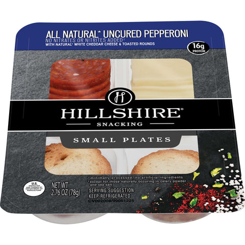 Hillshire Snacking All Natural Uncured Pepperoni with Natural White Cheddar Cheese, 2.76 Ounce -- 12 per case.