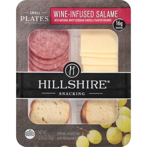 Hillshire Snacking Small Plates HSH Wine Infused Salame and White Cheddar, 2.76 Ounce -- 12 per case.