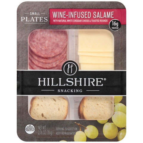 Hillshire Snacking Small Plates HSH Wine Infused Salame and White Cheddar, 2.76 Ounce -- 12 per case.