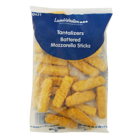 Lamb Weston Tantalizers Battered Mozzarella Stick - Appetizer, 2 Pound -- 6 per case.