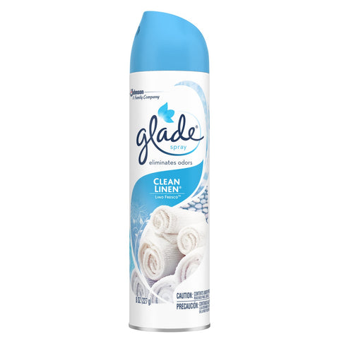 Glade Clean Linen Aerosol Spray, 8 Ounce -- 12 per case.