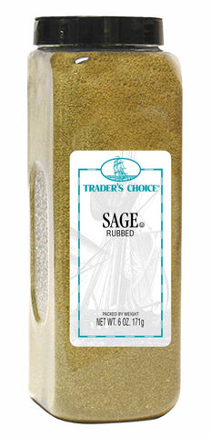 Traders Choice Rubbed Sage - 6 oz. container, 6 per case