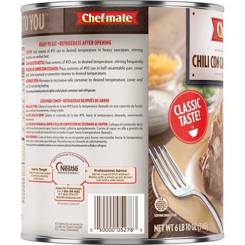 Chef-Mate Original Chili Con Carne without Beans - 106 oz. can, 6 per case