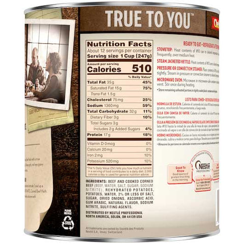 Chef Mate Corned Beef Hash Entree, 107 Ounce -- 6 per case