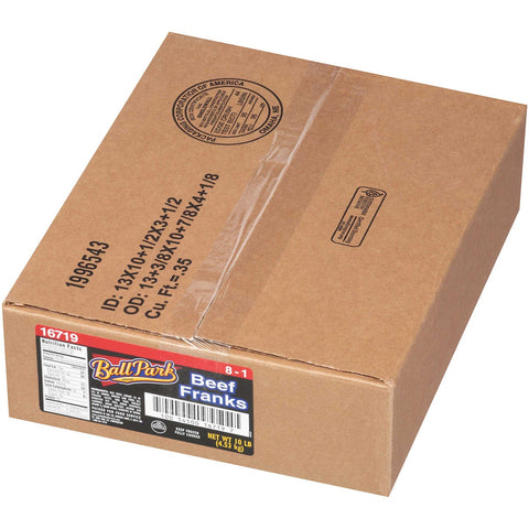 8:1 Ball Park Beef Frank Hot Dog, 5 Pound -- 2 per case.
