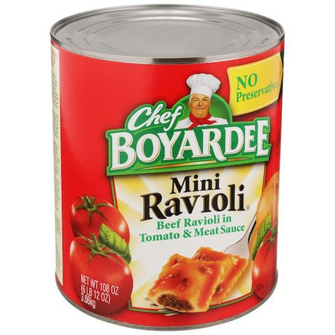 Chef Boyardee Mini Ravioli with Tomato and Meat Sauce, 108 Ounce -- 6 per case