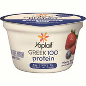 Yoplait Greek 100 Protein Mixed Berry Yogurt, 5.3 Ounce -- 12 per case.