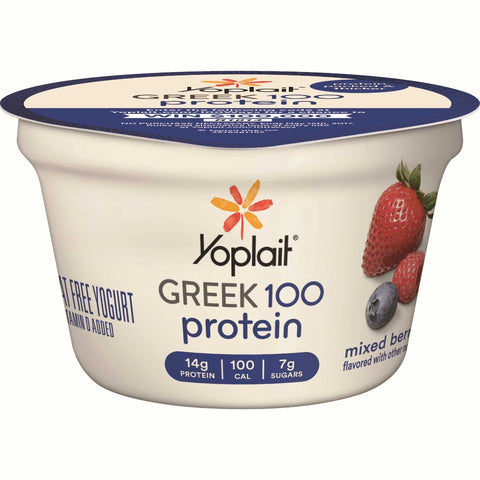 Yoplait Greek 100 Protein Mixed Berry Yogurt, 5.3 Ounce -- 12 per case.
