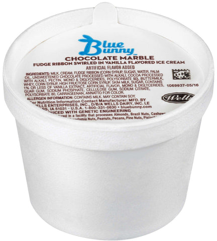 Blue Bunny Chocolate Marble Ice Cream Cup, 4 Fluid Ounce -- 48 per case