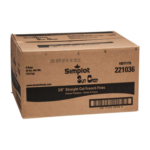 Simplot Sun Crop Straight Cut Potato French Fry, 5 Pound -- 6 per case.