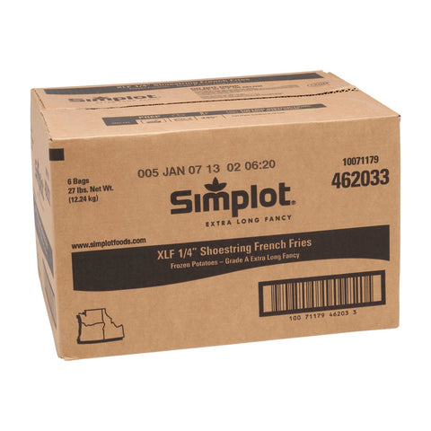 Simplot Extra Long Fancy Shoestring Potato French Fry, 4.5 Pound -- 6 per case.