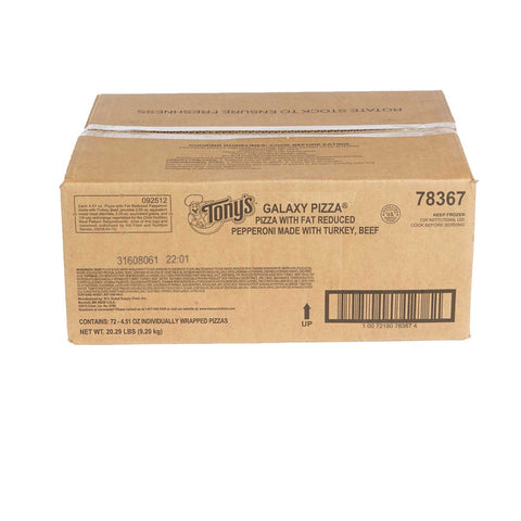 Tonys Galaxy Whole Grain Round Pepperoni Pizza, 4.51 Ounce -- 72 per case.
