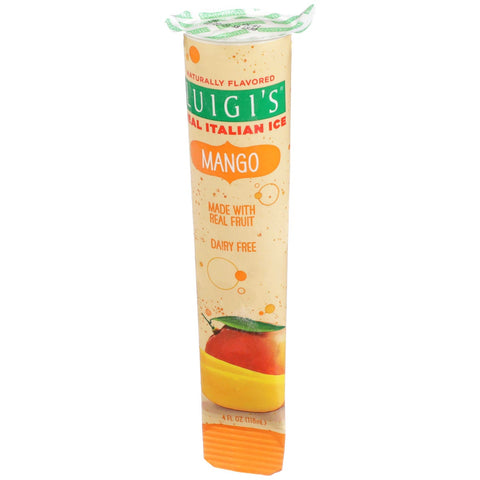 Luigis Real Italian Ice Mango Squeeze Tube, 4 Ounce -- 24 per case.