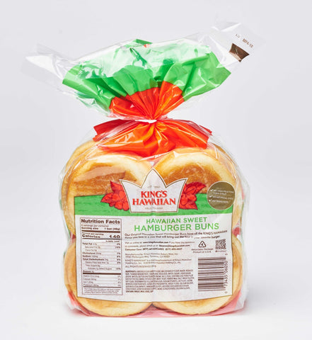 Kings Hawaiian Sweet Hamburger Buns, 12.8 Ounce -- 12 per case.