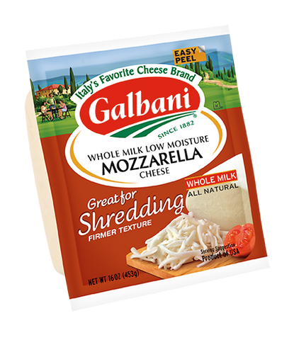 Galbani Whole Milk Low Moisture Mozzarella Cheese, 16 Ounce -- 12 per case