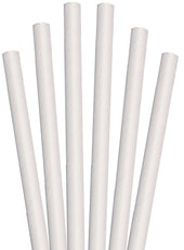 Aardvark Unwrapped White Colossal Paper Straw, 8.5 inch -- 1480 per case