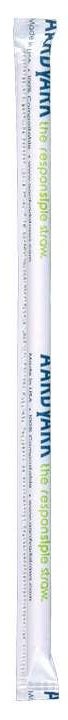 Aardvark White Jumbo Solid Paper Straw, 7.75 inch - 400 count per pack -- 8 packs per case