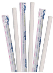 Aardvark Wrapped White Giant Paper Straw, 7.75 inch -- 2400 per case