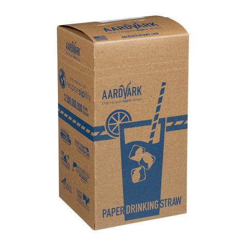 Aardvark White Giant Paper Straw, 10 inch - 300 count per pack -- 8 packs per case