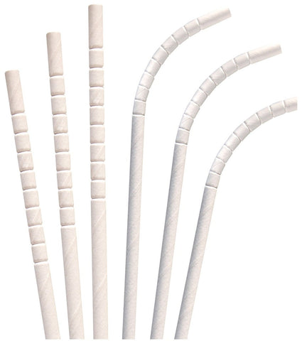 Aardvark Unwrapped White Jumbo Eco Flex Paper Straw, 7.75 inch -- 4800 per case