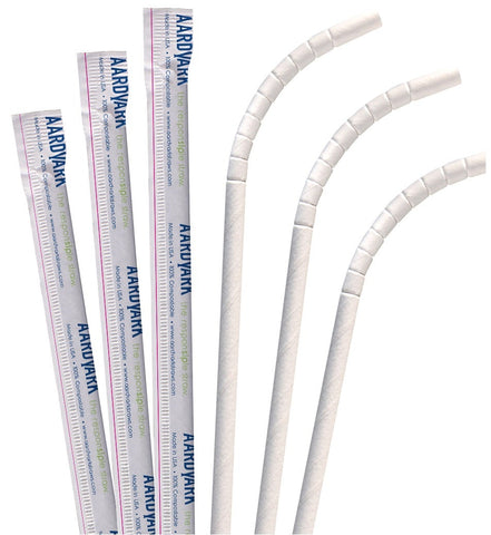 Aardvark Wrapped White Jumbo Eco Flex Paper Straw, 7.75 inch -- 3200 per case