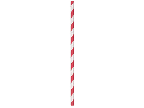 Aardvark Unwrapped Red Striped Jumbo Paper Straw, 7.75 inch -- 4800 per case
