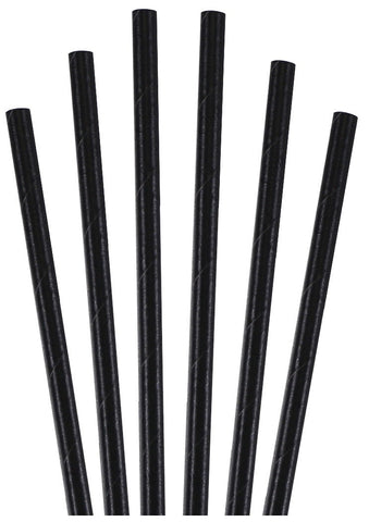 Aardvark Unwrapped Paper Black Cocktail Straw, 5.75 inch -- 7000 per case