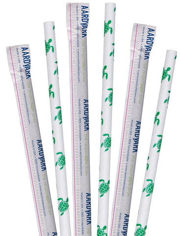 Aardvark Wrapped Sea Turtle Jumbo Paper Straw, 7.75 inch -- 3200 per case