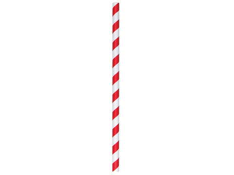 Aardvark Unwrapped Red Striped Giant Paper Straw, 7.75 inch -- 2800 per case