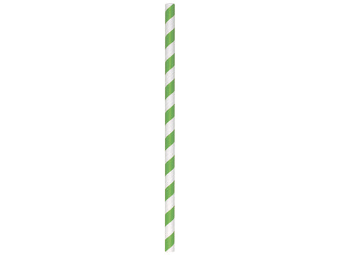 Aardvark Unwrapped Green Striped Giant Paper Straw, 7.75 inch -- 2800 per case