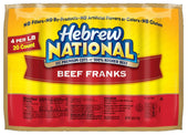 Conagra Hebrew National Beef Frank, 5 Pound -- 4 Per Case