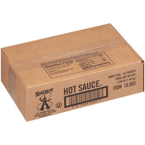 Texas Pete Hot Sauce Packets, 7 Gram -- 200 Case