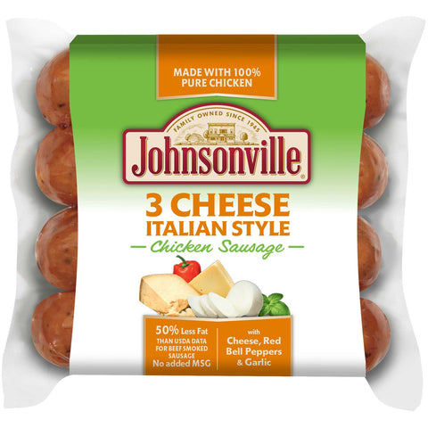 Johnsonville Three Cheese Italian Chicken Sausage, 12 Ounce -- 8 per case.