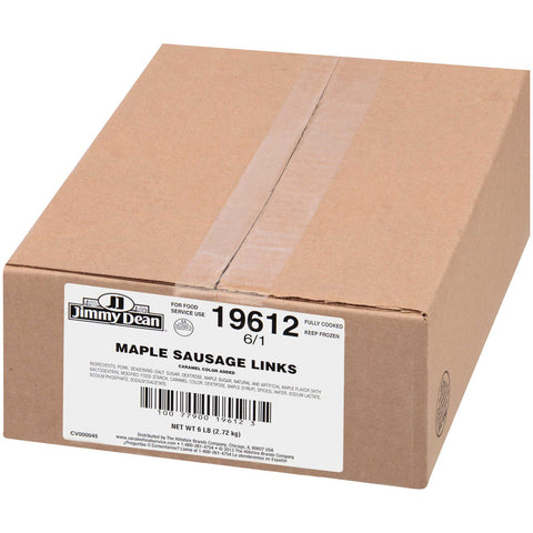 Jimmy Dean Fully Cooked Maple Breakfast Sausage Sandwich Link, 6 inch -- 6 per case.