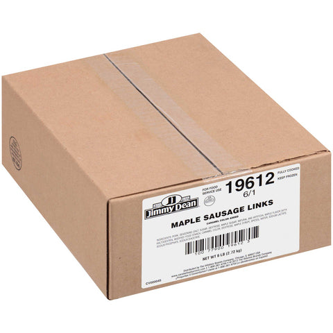 Jimmy Dean Fully Cooked Maple Breakfast Sausage Sandwich Link, 6 inch -- 6 per case.
