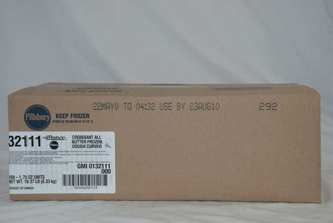 General Mills Pillsbury Butter Curved Croissant Dough, 1.75 Ounce -- 168 per case