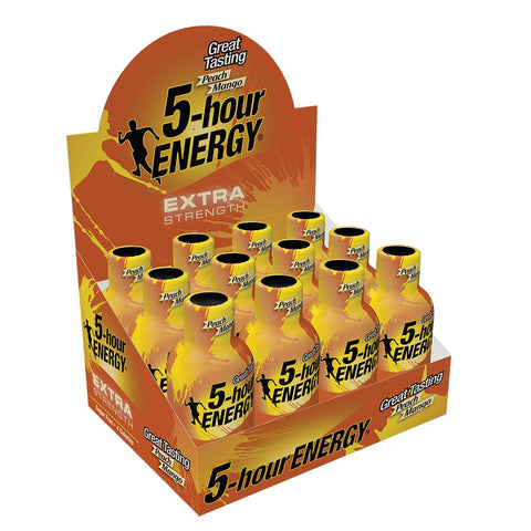5 Hour Energy Peach Mango Extra Strength Energy Shots, 1.93 Fluid Ounce -- 216 per case.