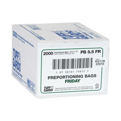 Bag (TuffGardsÂ® Pre-Portioning Bags), Clear Friday, Preportioned 6.5 X 7 --- 2000 Count [7days 7 colors]
