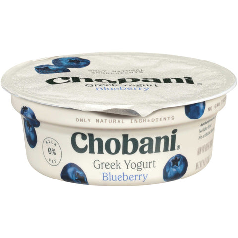 Chobani Blueberry Greek Yogurt, 4 Ounce -- 12 per case.