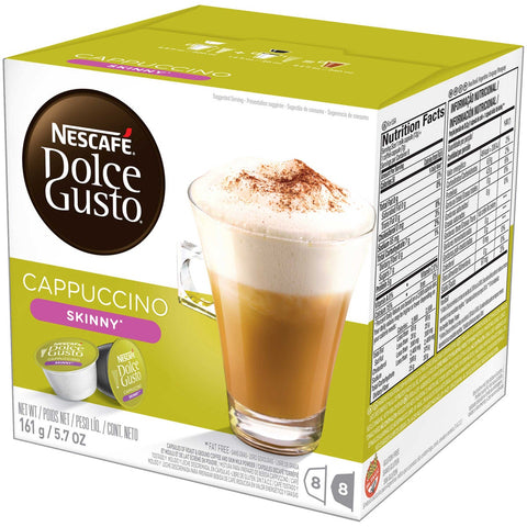 Nescafe Dolce Gusto Skinny Cappuccino Capsules, 16 count per pack -- 3 per case.