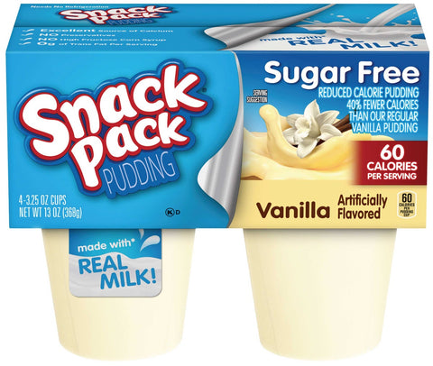 Snack Pack Sugar Free Vanilla Pudding, 3.5 Ounce -- 48 per case