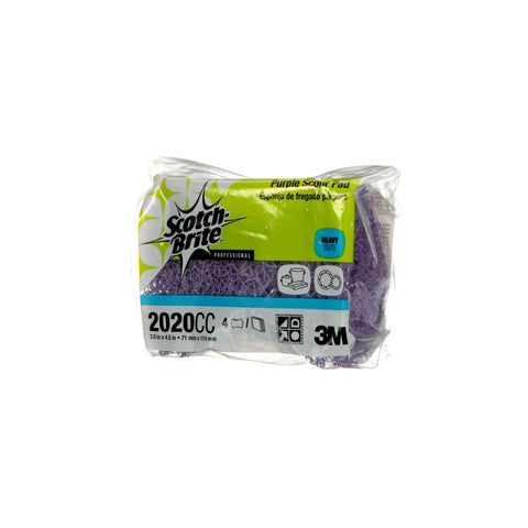 3M Scotch Brite Cash and Carry Purple Scouring Pad, 2.8 x 4.5 inch - 4 per pack -- 10 packs per case.
